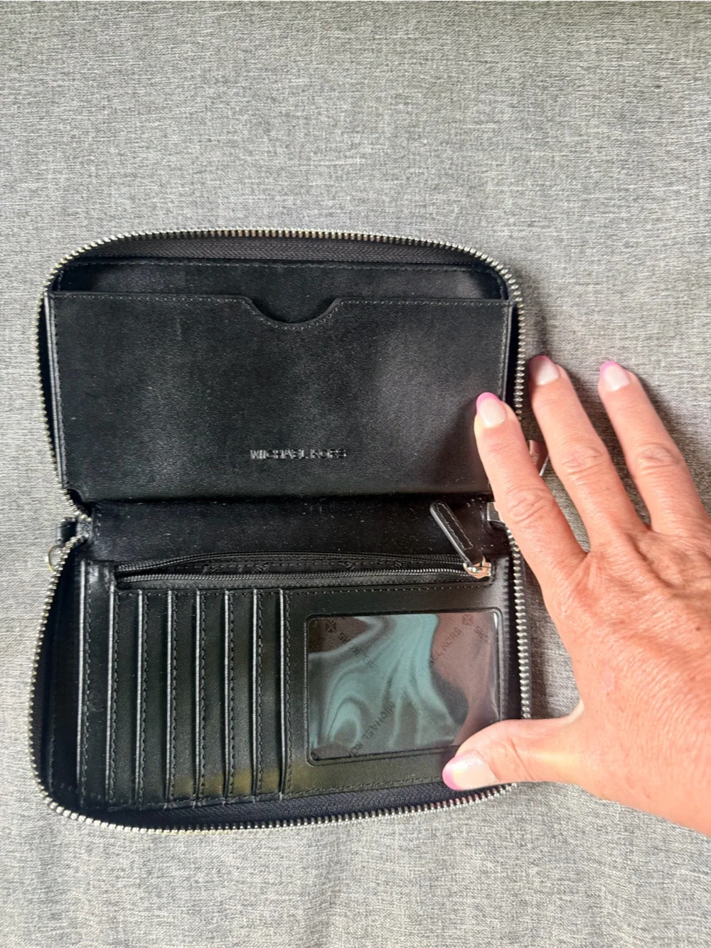 Michael Kors Black Monogram Wristlet Clutch